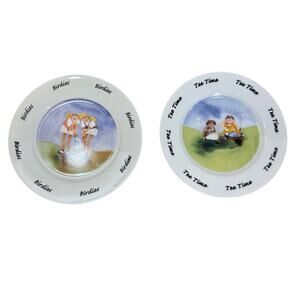 House of Prill + Erika Oller Golf Plate Gift Set of 2 “Birdies” & “Tee Time”